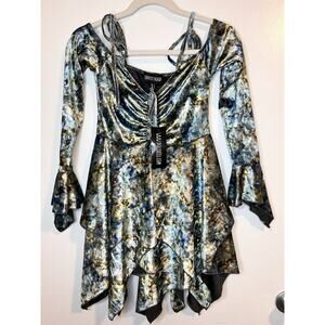 Dolls Kill Current Mood Velvet Handkerchief Dress Size Small Fairy Whimsical